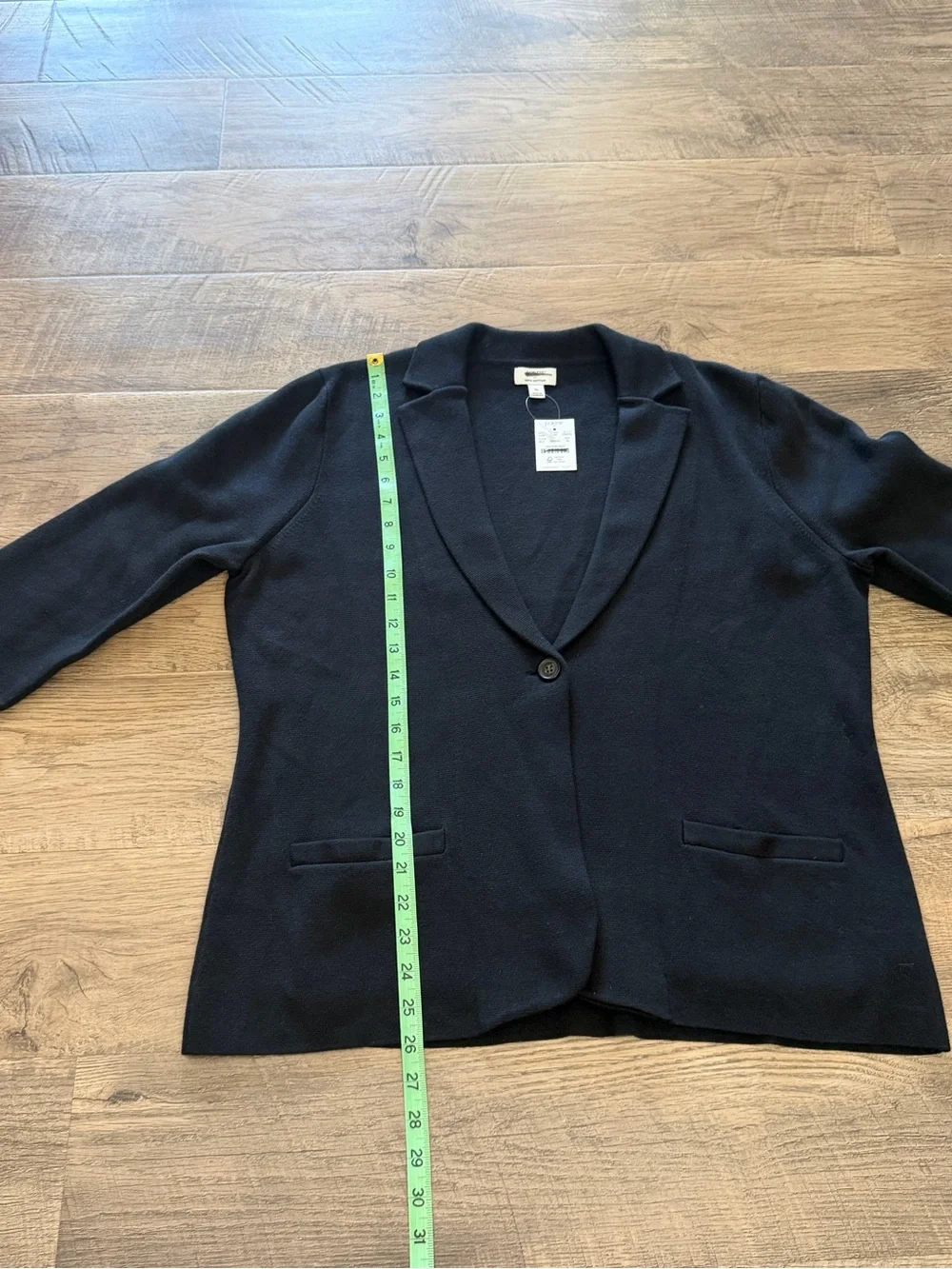 J.Crew Factory Schoolboy Sweater Blazer Black 100% Cotton NWT XL